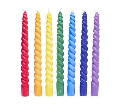 Dinerkaarsen Set van 7 (Gedraaid) - 23 cm