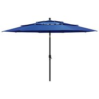 vidaXL Parasol 3-laags met aluminium paal 3,5 m azuurblauw