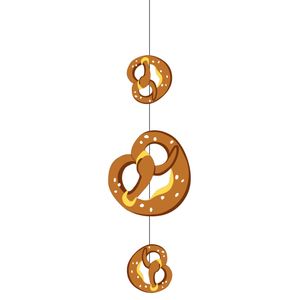 Oktoberfest thema hangslinger met pretzels 75 x 28 cm