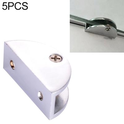 5 stuks zink legering Bright vaste beugel aansluiting halfronde glas Bevestigingsklem maat: L
