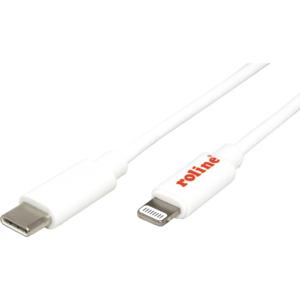 ROLINE USB type C Sync & Charge kabel voor Apple apparaten met Lightning Connector, wit, 1 m