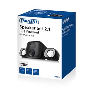 Eminent EM3515 luidspreker set 11 W PC/Laptop Zwart 2.1 kanalen 3 W