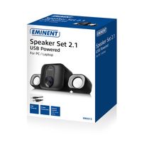 Eminent EM3515 luidspreker set 11 W PC/notebook Zwart 2.1 kanalen 3 W - thumbnail