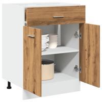 Onderkast met lade 60x46x81,5 cm bewerkt hout artisanaal eiken