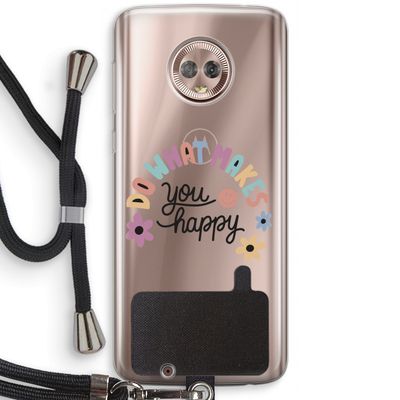 Happy days: Motorola Moto G6 Transparant Hoesje met koord
