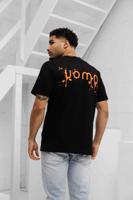 Paint T-shirt Heren Zwart/Oranje
