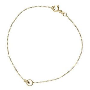 Glow 204.2069.19 Armband Ankerschakel Cirkels geelgoud 19 cm