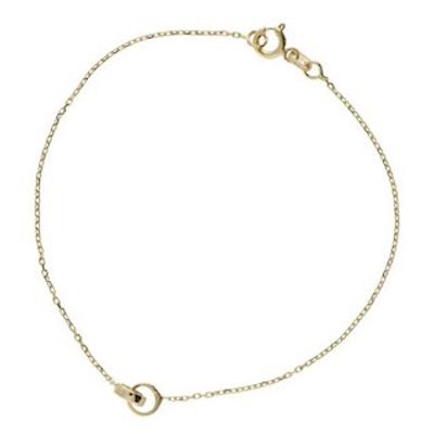 Glow 204.2069.19 Armband Ankerschakel Cirkels geelgoud 19 cm