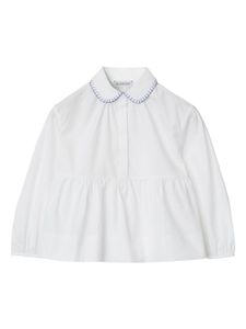 Burberry Kids blouse péplum à EKD brodé - Blanc