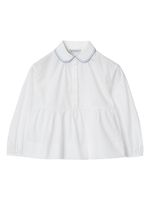 Burberry Kids blouse péplum à EKD brodé - Blanc