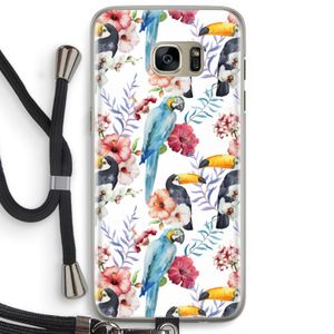 Bloemen tukan: Samsung Galaxy S7 Edge Transparant Hoesje met koord