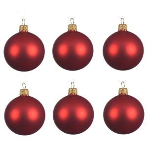 Decoris Kerstballen - 12x st  rood - D8 cm - glas - matte afwerking - kerstversiering