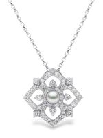 Yoko London pendentif Petal en or blanc 18ct serti de perles et diamants - Argent