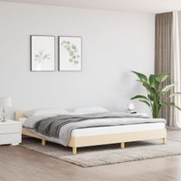 Bedframe met hoofdeinde stof crmekleurig 180x200 cm - thumbnail