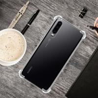 Voor Huawei P30 vierhoek anti-drop ultradunne transparante TPU telefoon geval (transparant)