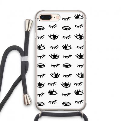 Eye pattern #2: iPhone 8 Plus Transparant Hoesje met koord