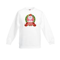 Witte Kerst sweater / Kersttrui kinderen met een eenhoorn - thumbnail