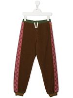 Gucci Kids pantalon de jogging en polaire à bande logo - Marron - thumbnail