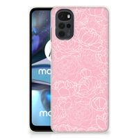 Motorola Moto G22 TPU Case White Flowers - thumbnail