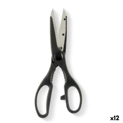 Keukenschaar Kinvara KN0194 KN0194 Zwart Zilverkleurig Roestvrij staal 7,5 x 21 x 1 cm (12 Stuks)