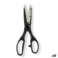 Keukenschaar Kinvara KN0194 KN0194 Zwart Zilverkleurig Roestvrij staal 7,5 x 21 x 1 cm (12 Stuks)
