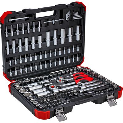 Rode dopsleutelset, 1/4" + 3/8" + 1/2", 172-delig Dopsleutel