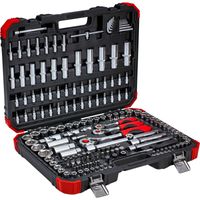 Rode dopsleutelset, 1/4" + 3/8" + 1/2", 172-delig Dopsleutel Rode dopsleutelset, 1/4" + 3/8" + 1/2", 172-delig Dopsleutel