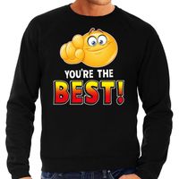 Funny emoticon sweater You are the best zwart heren - thumbnail