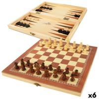 Schaken en Dammen Spelbord CB Games Hout Backgammon (6 Stuks)
