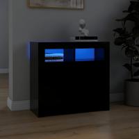 Dressoir met LED-verlichting 80x35x75 cm zwart