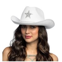 Boland Cowboy verkleed hoed Taylor - ster - wit - volwassenen - Western/explorer thema