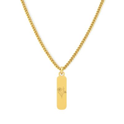 Gepersonaliseerde bloementuin ketting - Stainless steel - Goud - 1 geboortebloem