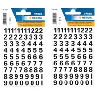 Stickervelletjes - 2x - 71 plak cijfers stickers - zwart - afmeting 10mm - hobby stickertjes