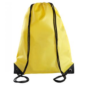 4x stuks sport gymtas/draagtas geel met rijgkoord 34 x 44 cm van polyester