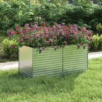 Plantenbak verhoogd 160x80x77 cm gegalvaniseerd staal zilver