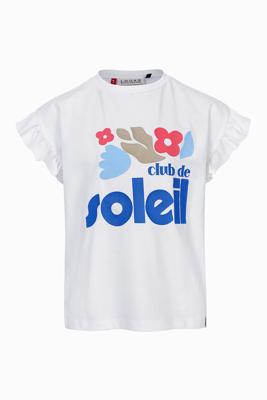 Little T-shirt Ruffled Short Sleeves White