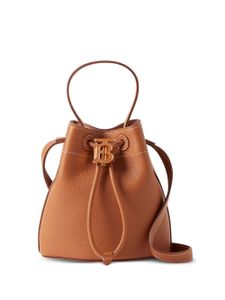 Burberry sac seau en cuir à fini grainé - Marron