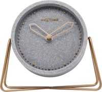 NeXtime NE-5204GS Tafelklok 17.5x15.5x5 Cm, Polyresin, Grijs