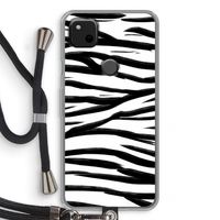 Zebra pattern: Pixel 4a Transparant Hoesje met koord