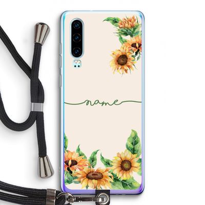 Zonnebloemen: Huawei P30 Transparant Hoesje met koord