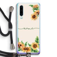 Zonnebloemen: Huawei P30 Transparant Hoesje met koord