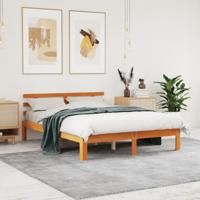 Bedframe zonder matras massief grenenhout wasbruin 140x200 cm