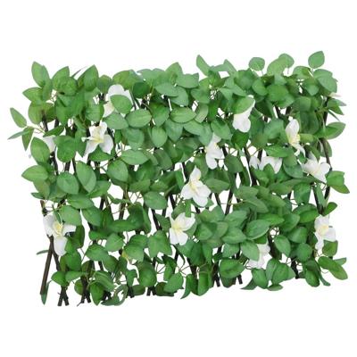 VidaXL Kunstplant klimop op latwerk uittrekbaar 180x30 cm groen