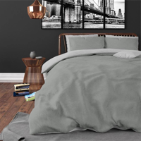 Dekbedovertrek Twin Face - Grijs Antraciet - Tweepersoons (200x200 Cm) - Grijs & Antraciet Microvezel - Double Face - Zensation - Dekbed-Discounter.nl