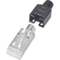 Hirose Electronic RJ45-stekker, afgeschermd CAT5 TM 11 Stekker, recht Aantal polen: 8P8C Zwart 1 stuk(s) - thumbnail