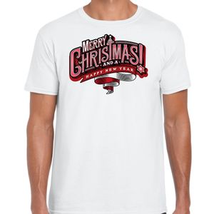 Merry Christmas Kerstshirt / Kerst t-shirt wit voor heren