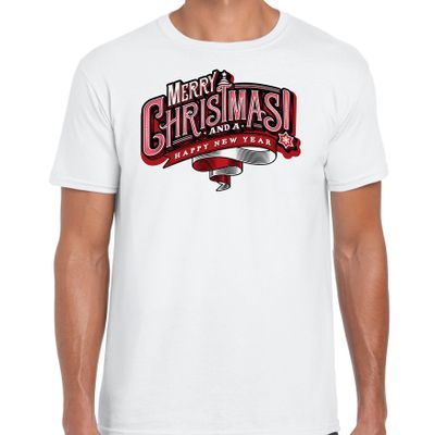 Merry Christmas Kerstshirt / Kerst t-shirt wit voor heren Merry Christmas Kerstshirt / Kerst t-shirt wit voor heren