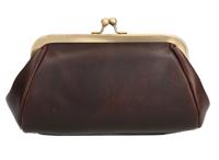 Leather Design Beugel Portemonnee / Beursje Brown Waxy
