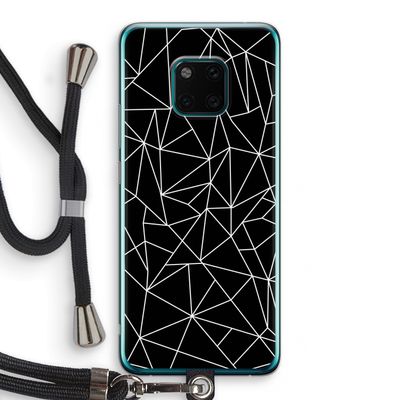 Geometrische lijnen wit: Huawei Mate 20 Pro Transparant Hoesje met koord