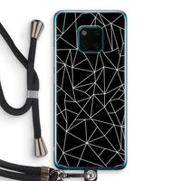 Geometrische lijnen wit: Huawei Mate 20 Pro Transparant Hoesje met koord
